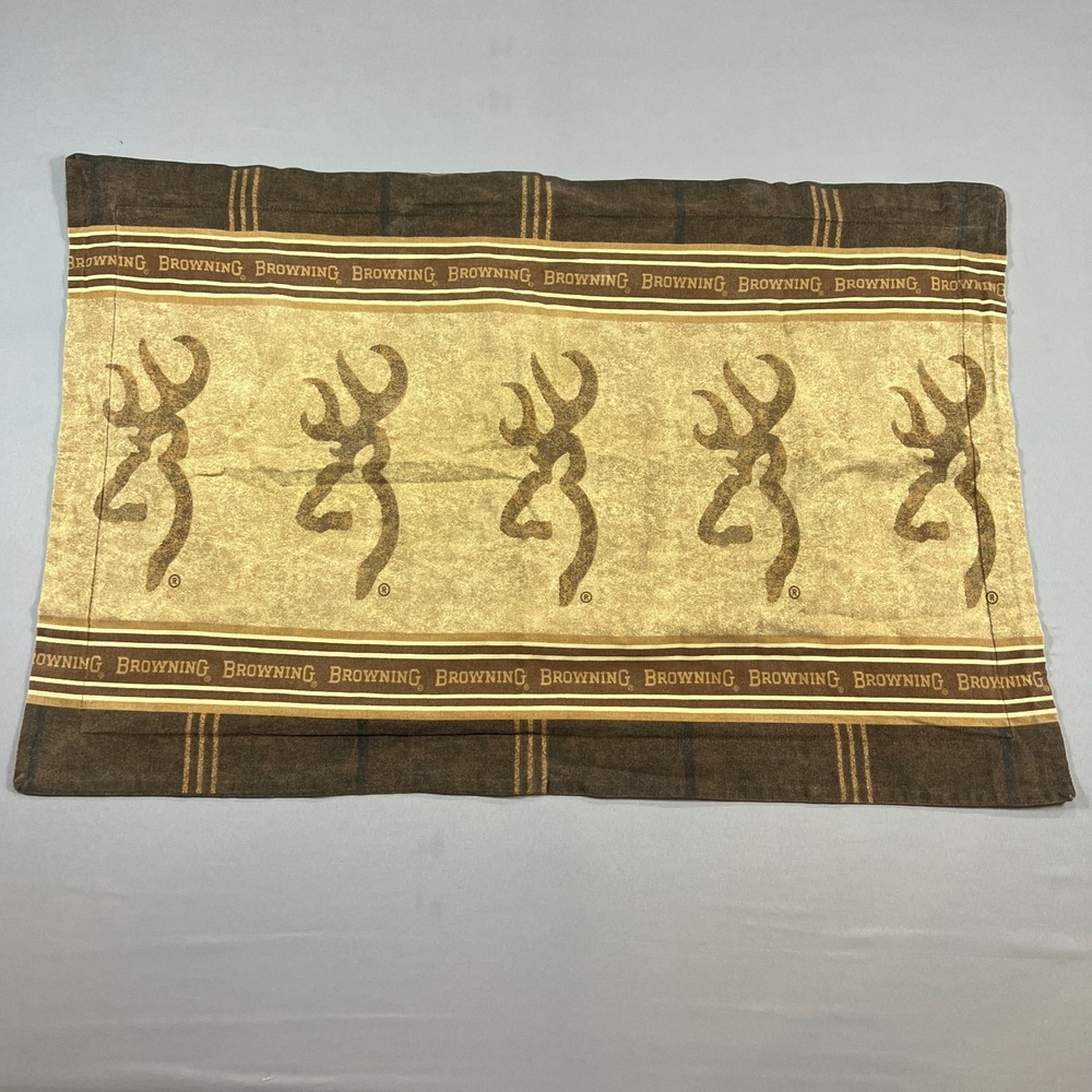 Browning Buckmark Pillowcase 25" X 36" Multicolor Cotton Logo Decorative Home